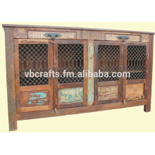 recycle wood iron jali sideboard